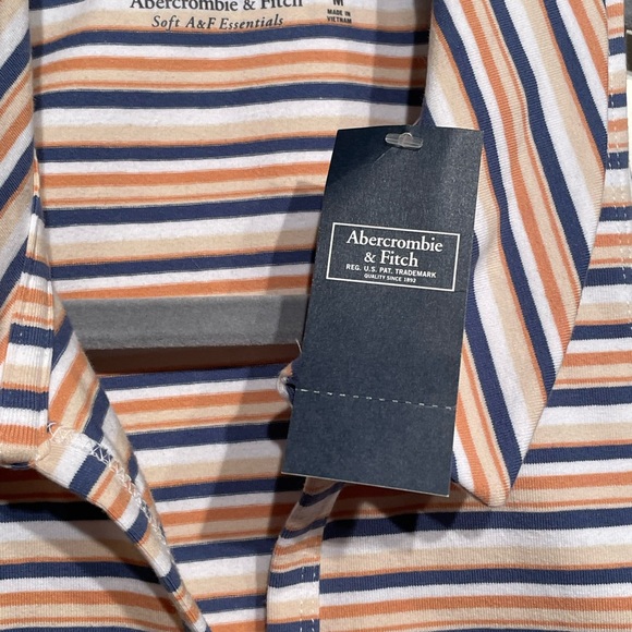 NWT ABERCROMBIE & FITCH Multi-Stripe Essential Polo Tank - Picture 7 of 8